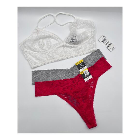 INC International Concepts Womens Lace Bralette & Thong Panty Set Multi Medium - Picture 2 of 7